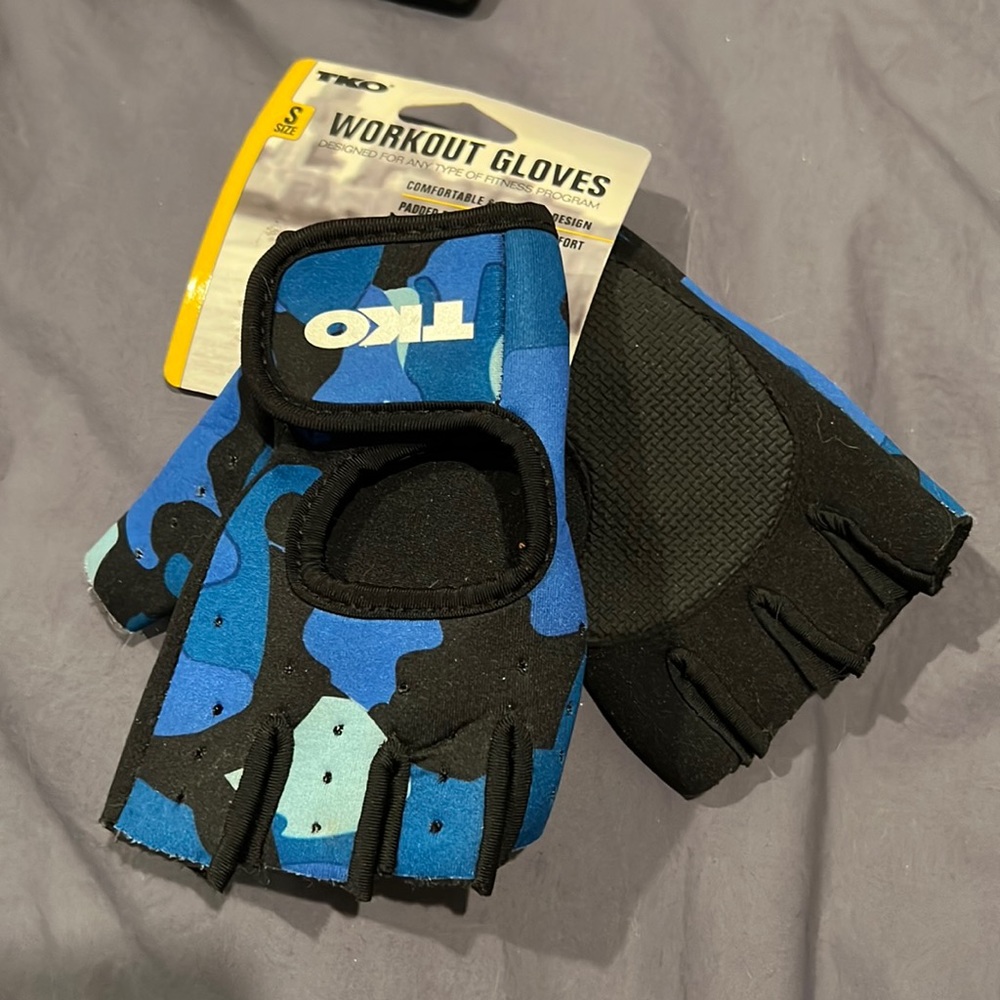 TKO Blue Workout Lifting Fitness Gloves Size S